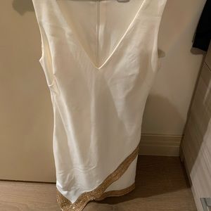 White and gold Bebe dress
